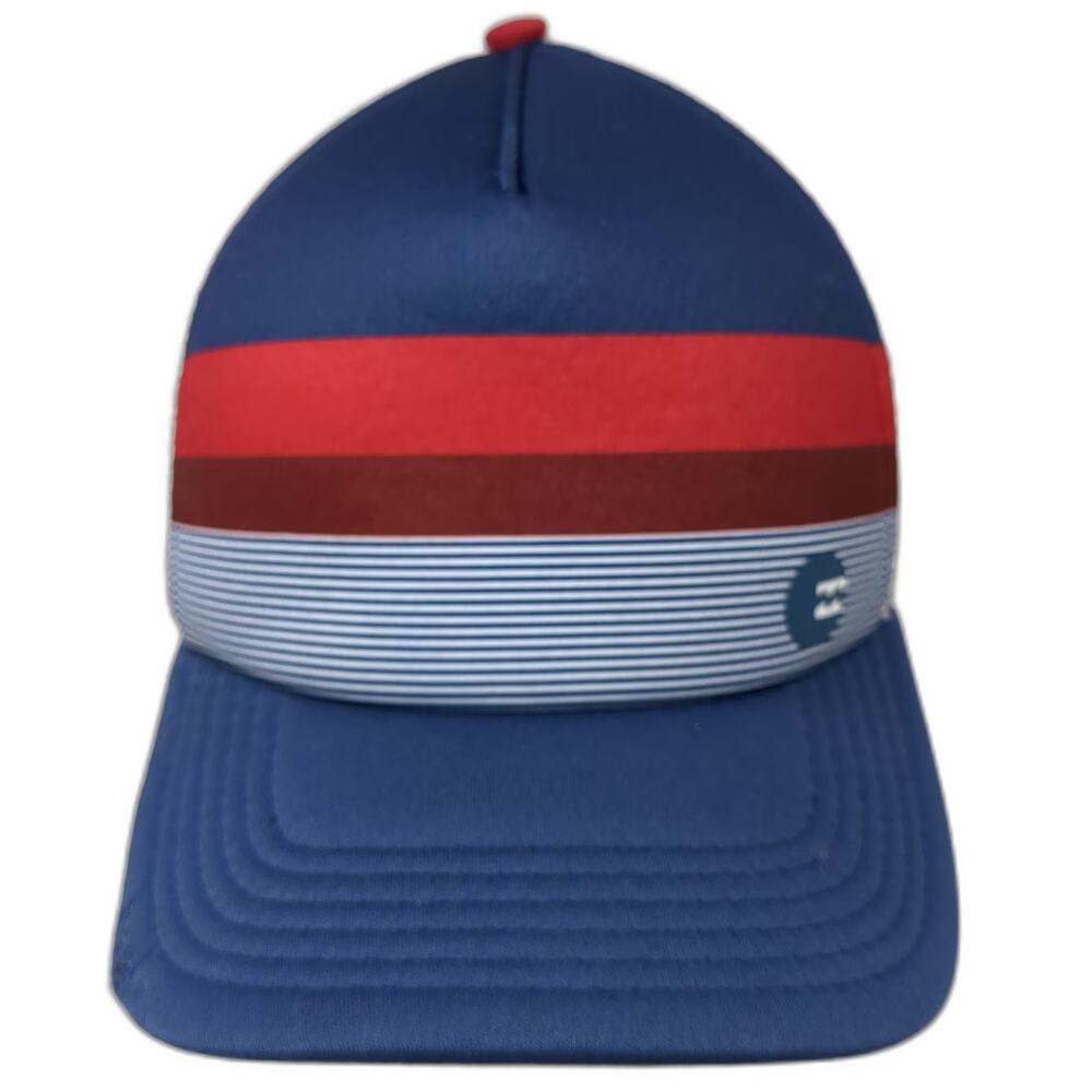 Billabong Trucker Hat Blue White Red One Size Striped Mesh Snapback Foam Front